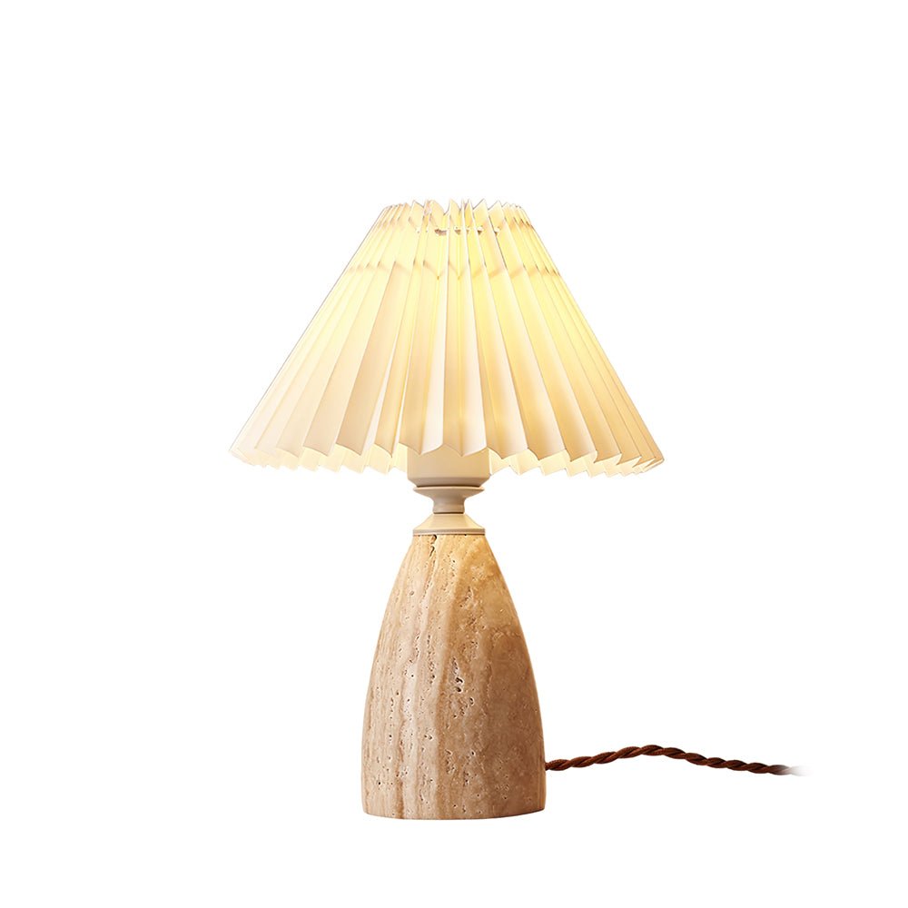 Arsorarae veckad bordslampa i travertin