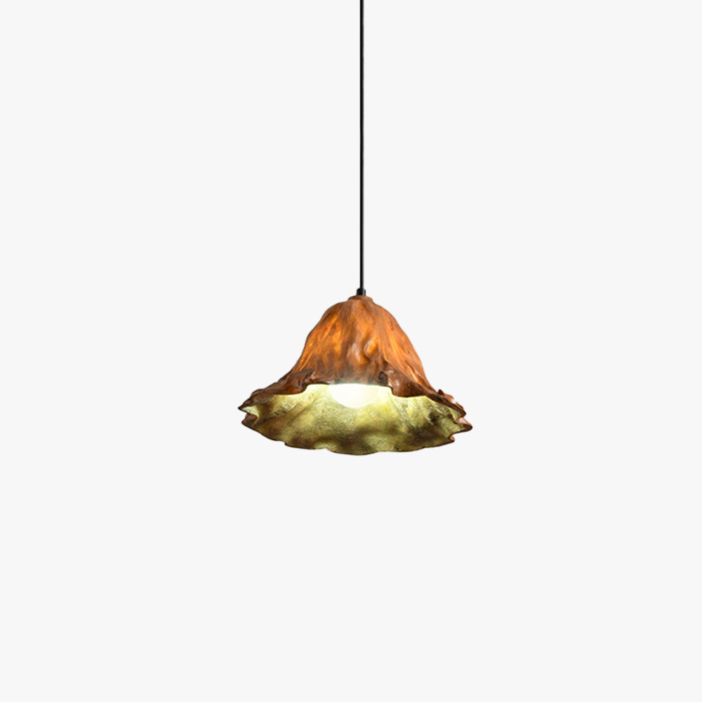 Ritta Art -lootuksenlehtikuvioinen LED-riippuvalaisin, hartsi, ruokailuhuone