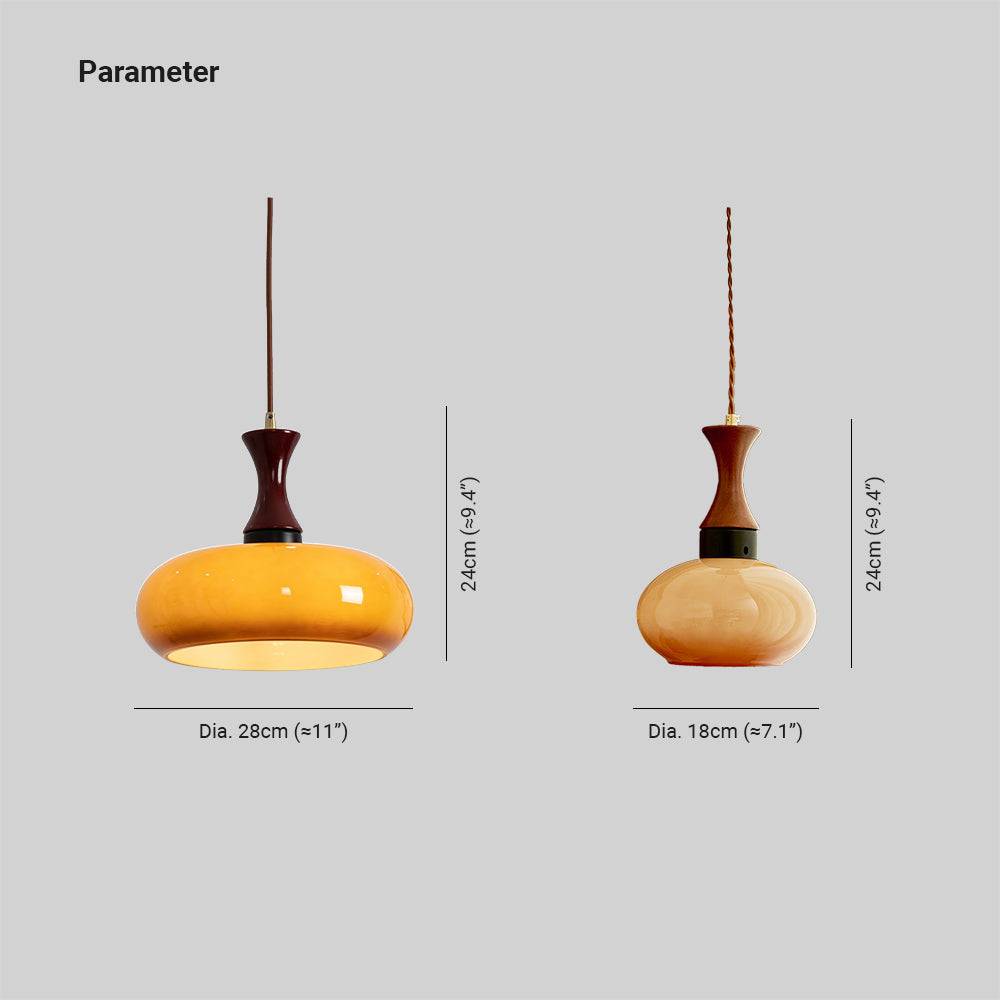 Arisha vintage LED-pendellampe i glas til stue