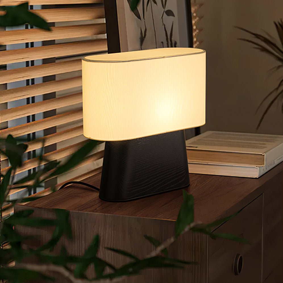 Grashen bordslampa i trä och tyg