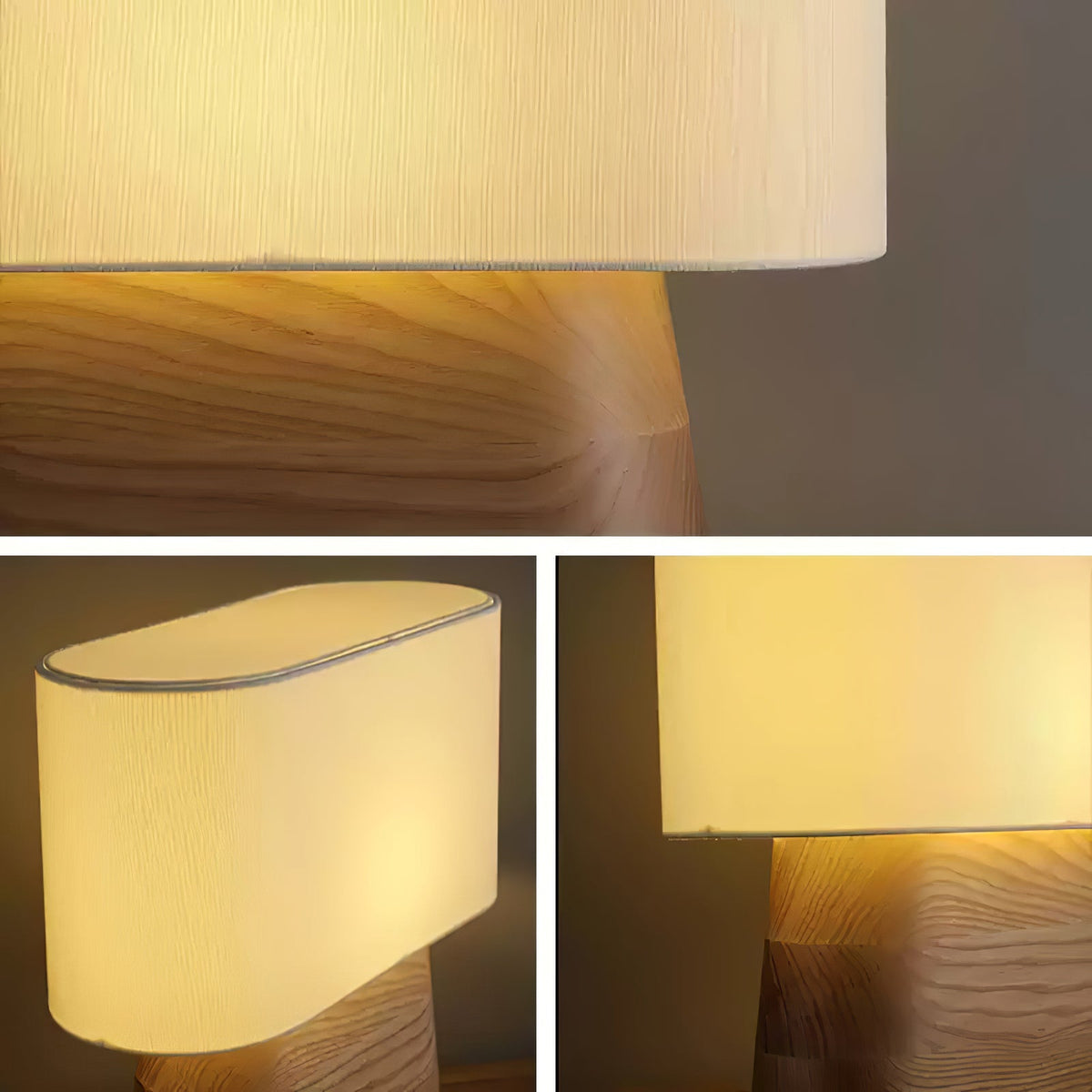 Grashen bordslampa i trä och tyg