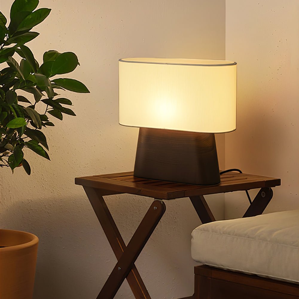 Grashen bordslampa i trä och tyg