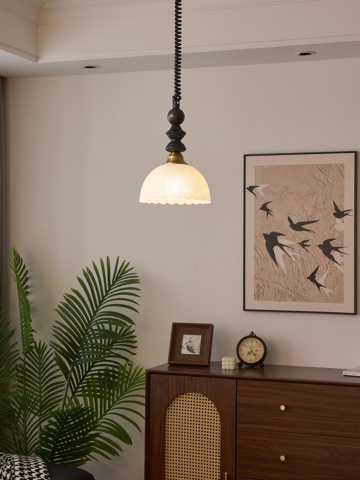 Halcyon moderne minimalistisk buet pendellampe i træ