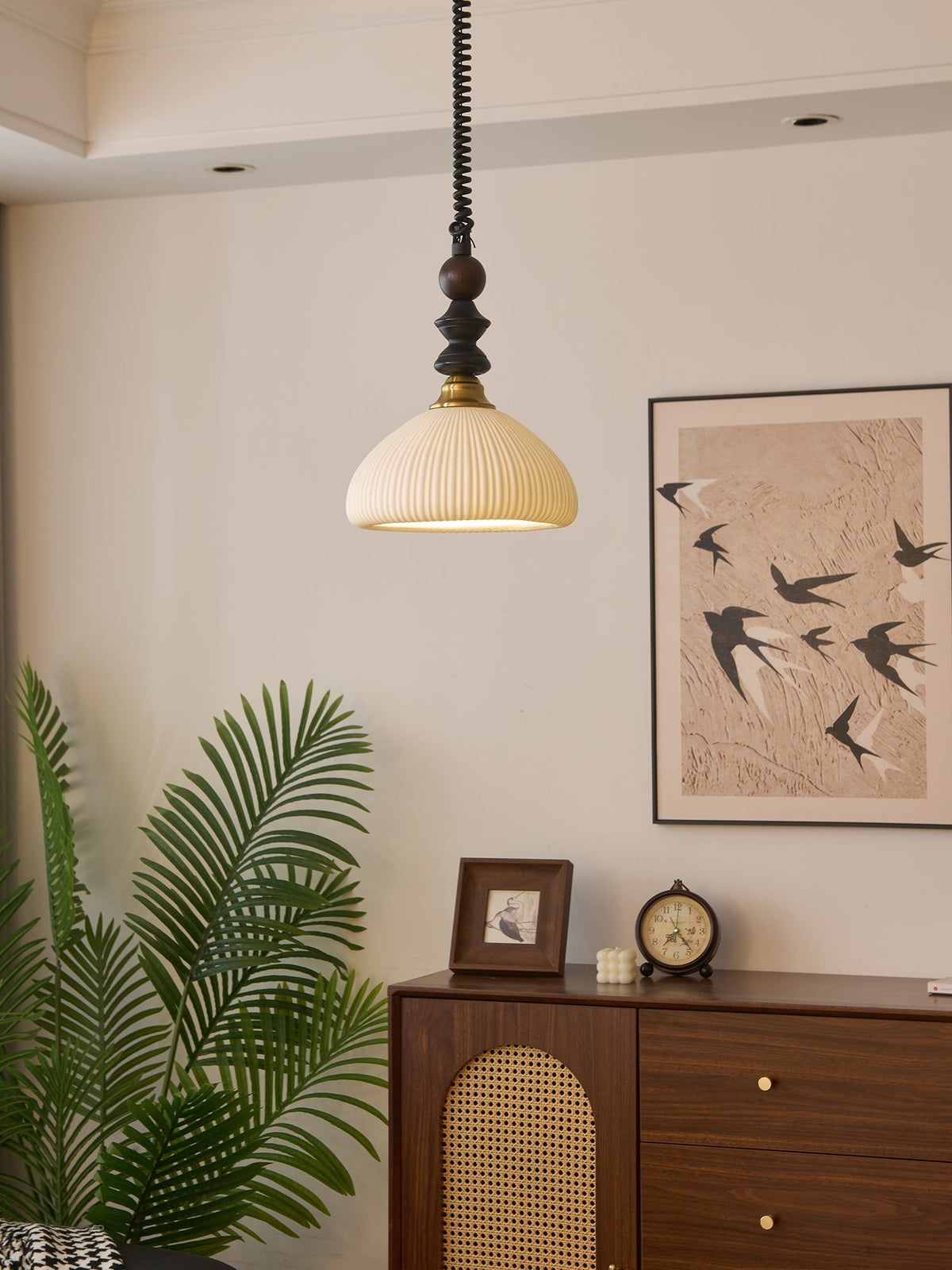 Halcyon moderne minimalistisk buet pendellampe i træ