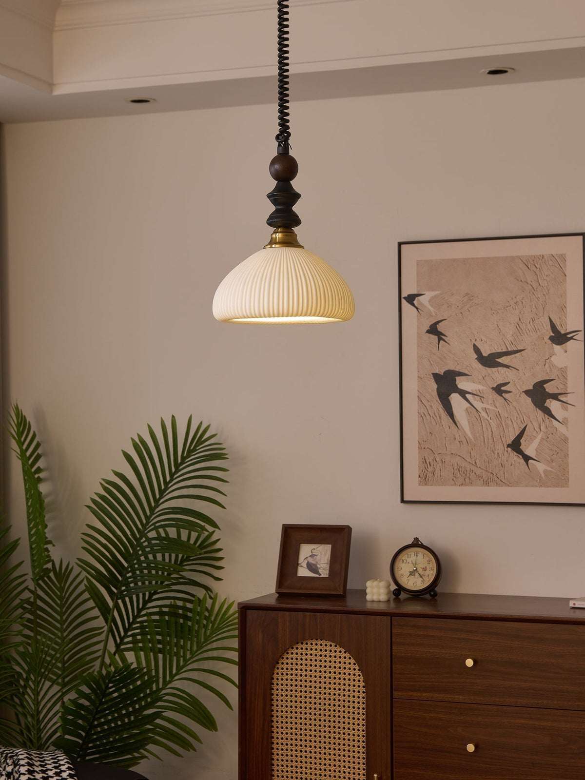 Halcyon moderne minimalistisk buet pendellampe i træ