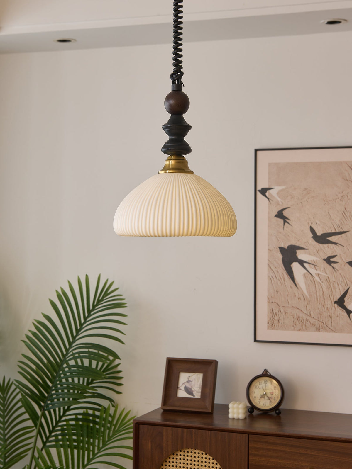 Halcyon moderne minimalistisk buet pendellampe i træ