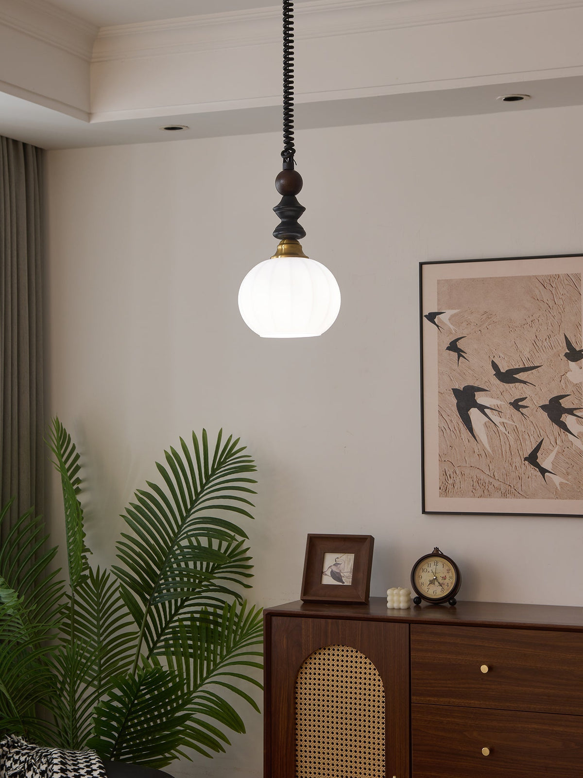 Halcyon moderne minimalistisk buet pendellampe i træ