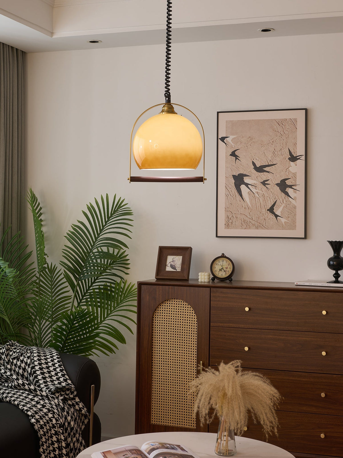 Halcyon moderne minimalistisk buet pendellampe i træ