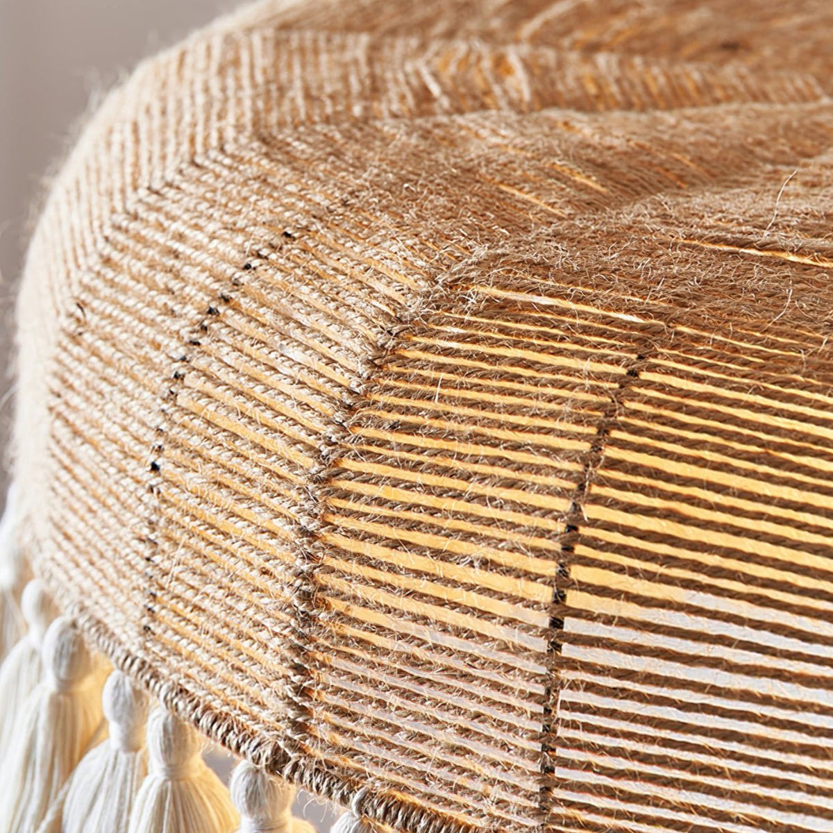 Bohemisk handvävd taklampa i jute