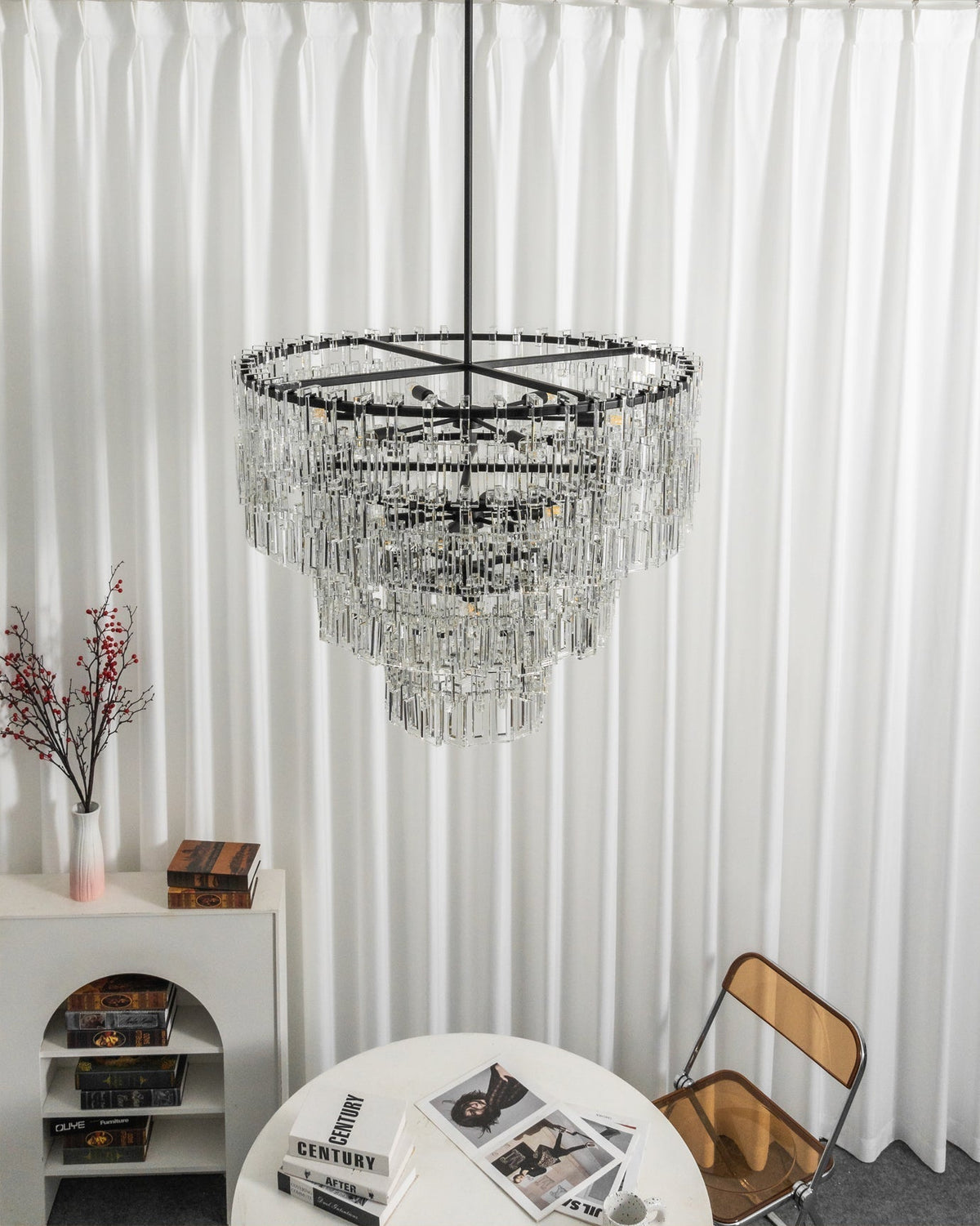Candelabro geométrico de cristal Elyelira