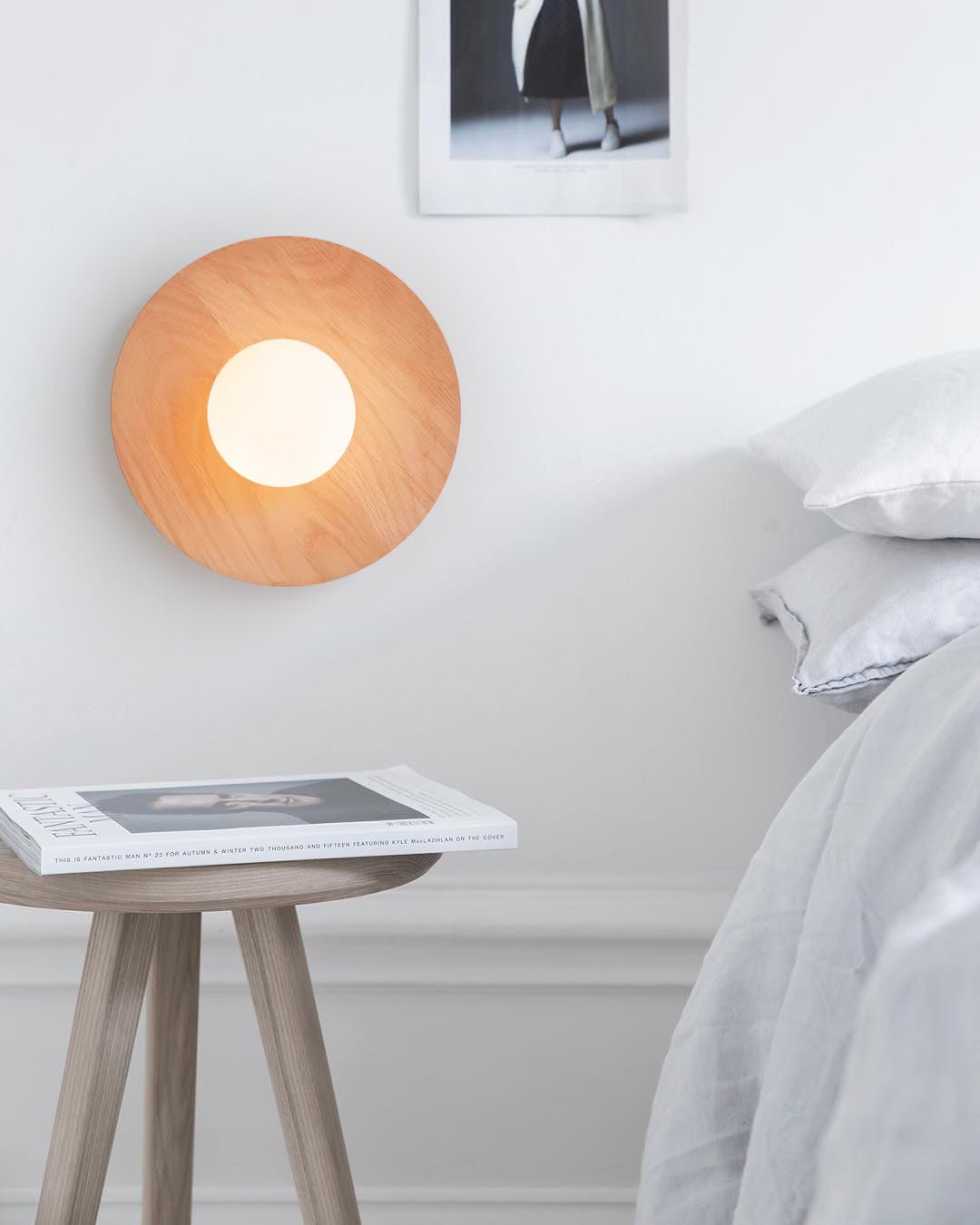 Eloza moderne minimalistisk væglampe i træ og glas