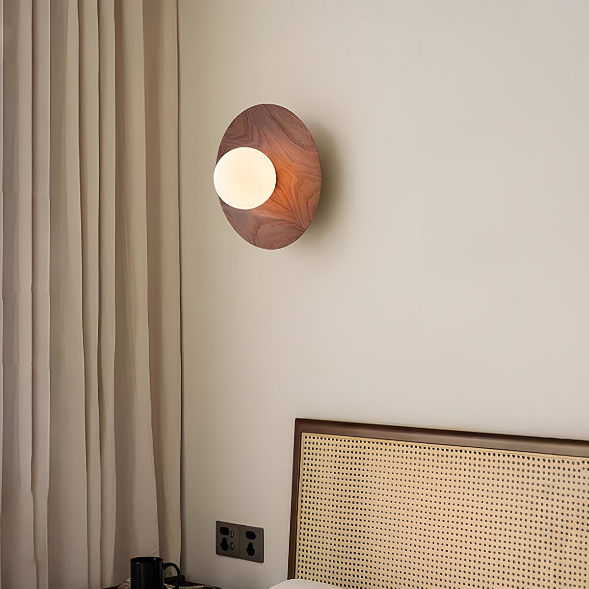 Eloza moderne minimalistisk væglampe i træ og glas