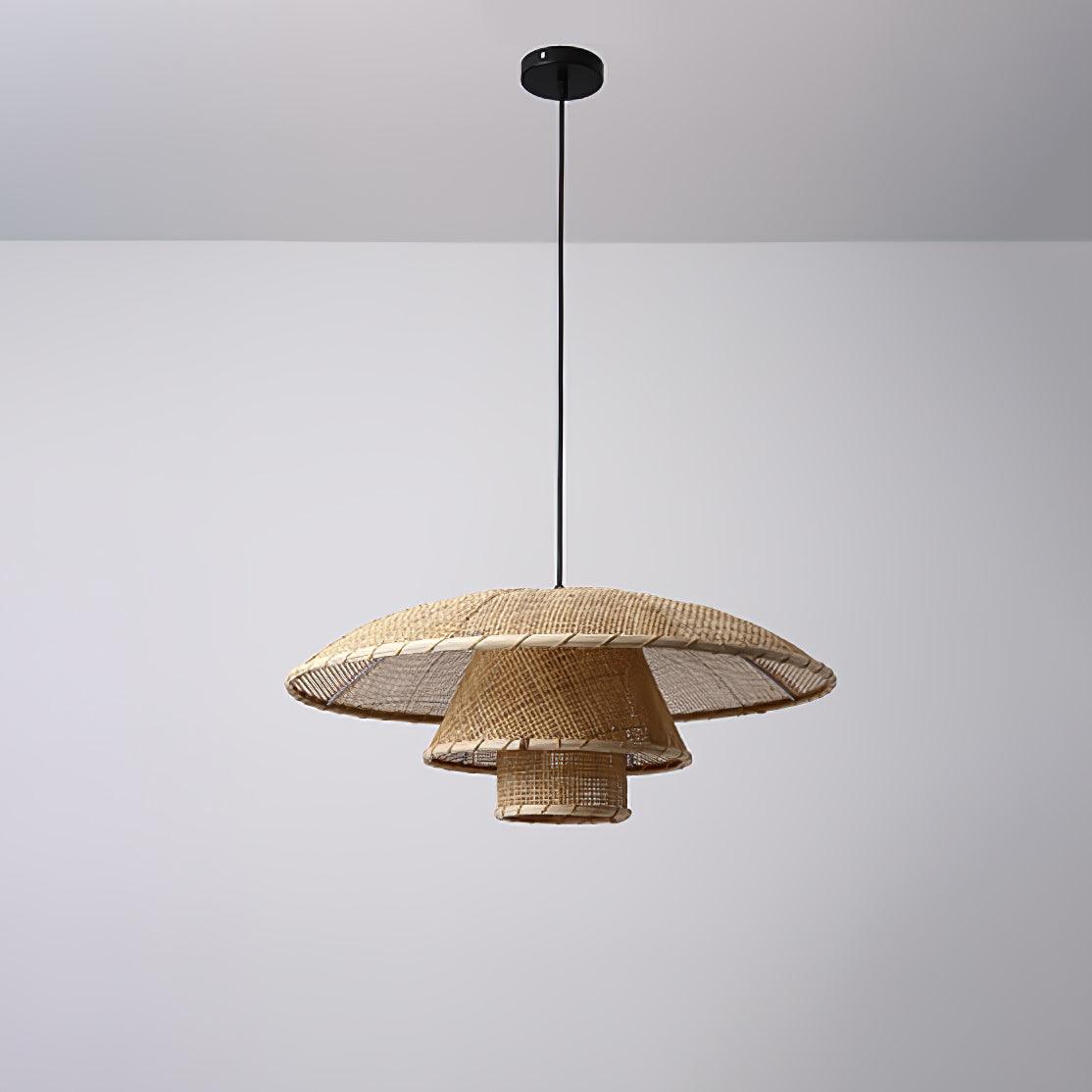 Candeeiro suspenso vintage de rotim Arixu