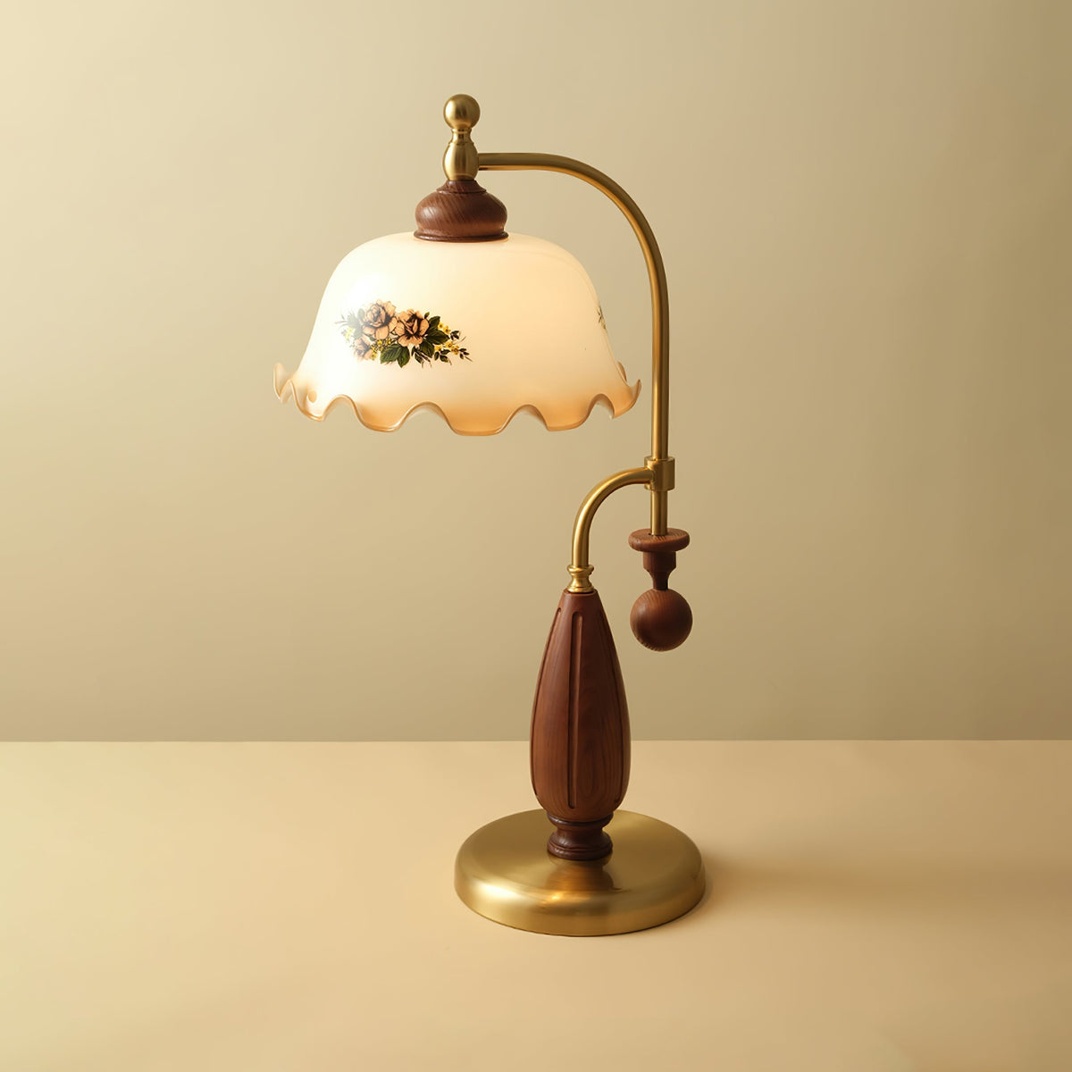 Candeeiro de mesa vintage em madeira Sylorette