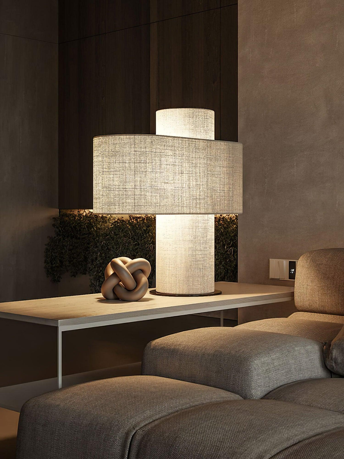 Eurvenil minimalistisk stofbordlampe