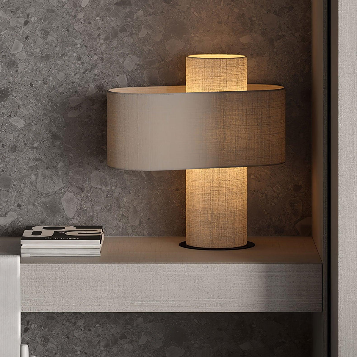 Eurvenil minimalistisk stofbordlampe