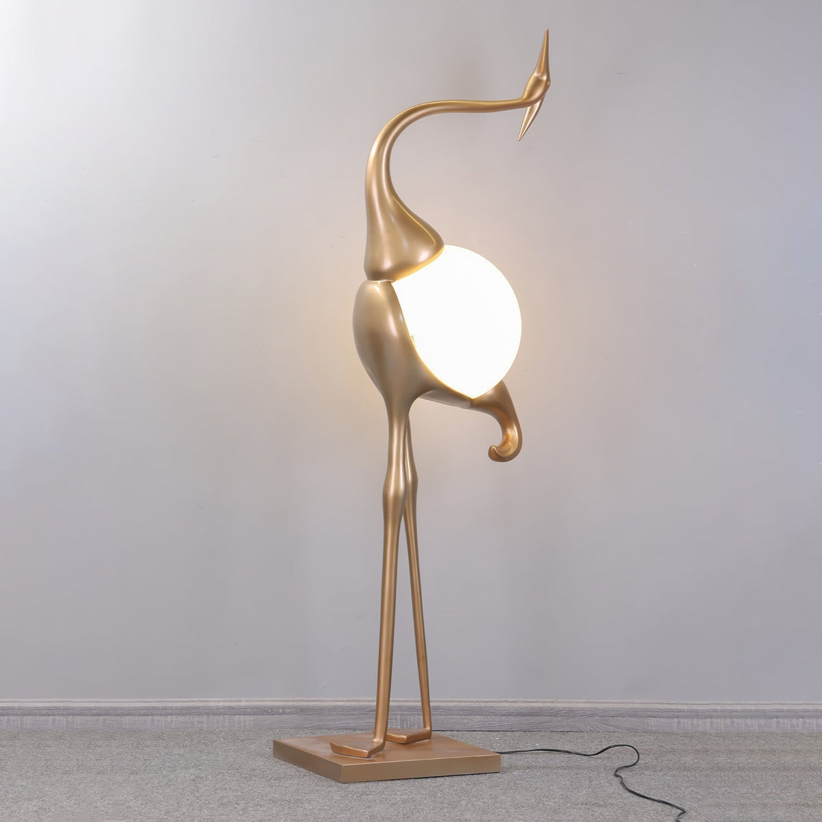 Vägglampa formad som en trana