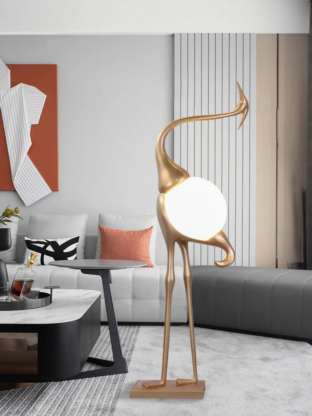 Vägglampa formad som en trana