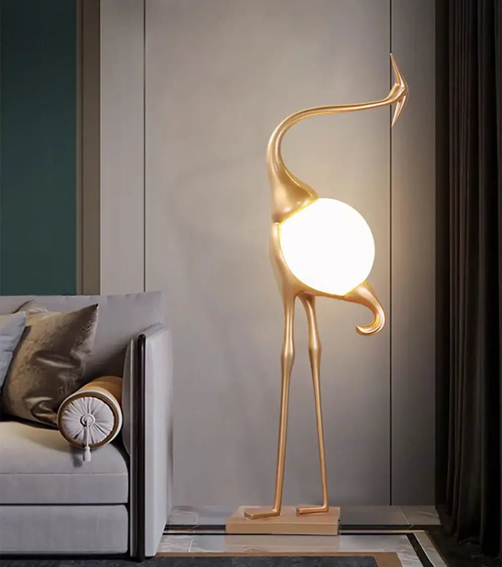 Vägglampa formad som en trana