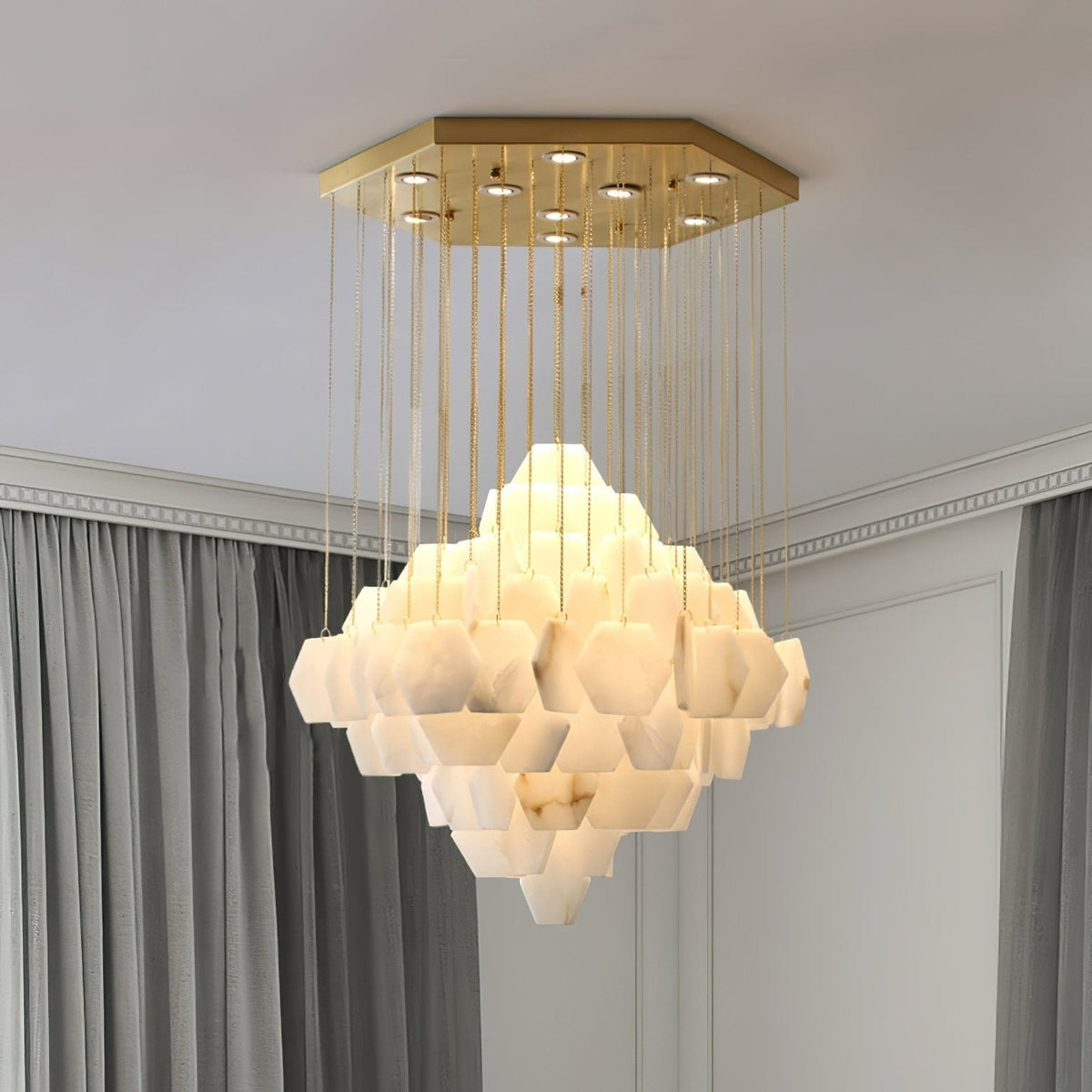 Candeeiro de teto Avenanena de luxo em alabastro
