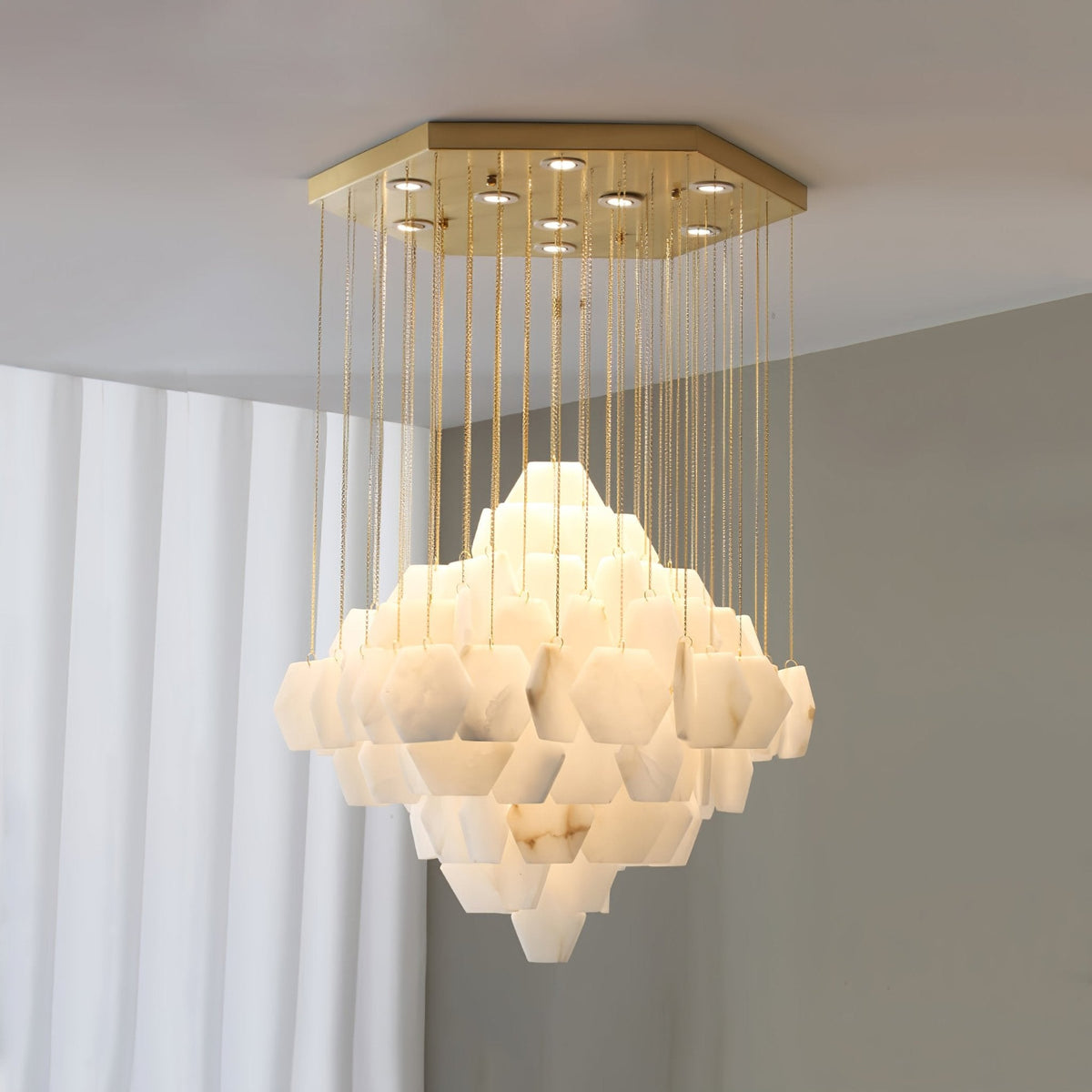 Candeeiro de teto Avenanena de luxo em alabastro