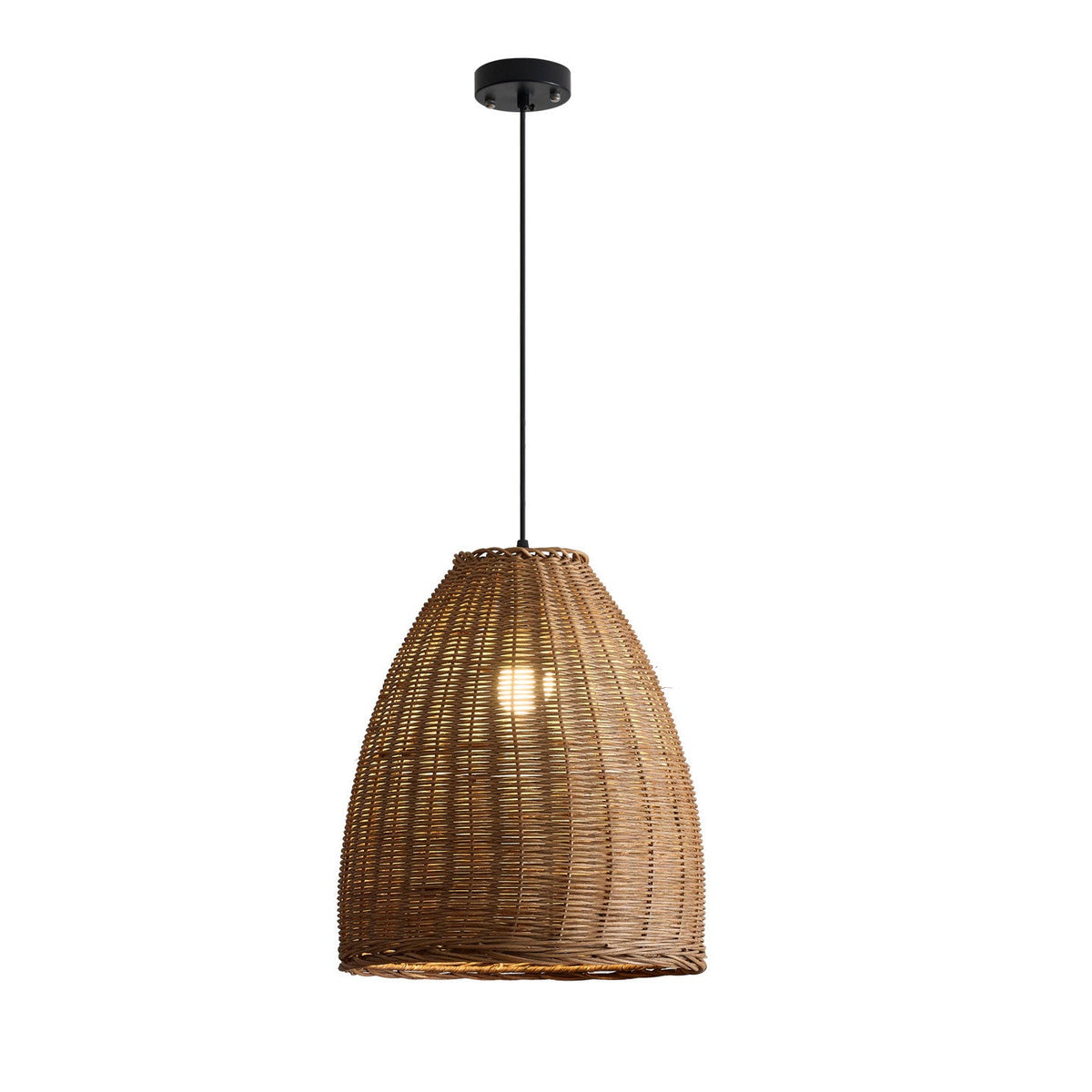 Jarrowcombe-pendellampe i flettet rattan