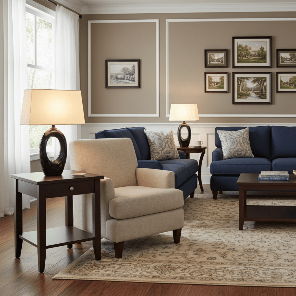 Vesperon oval keramisk bordlampe