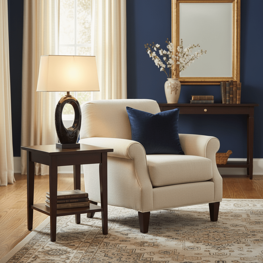 Vesperon oval keramisk bordlampe