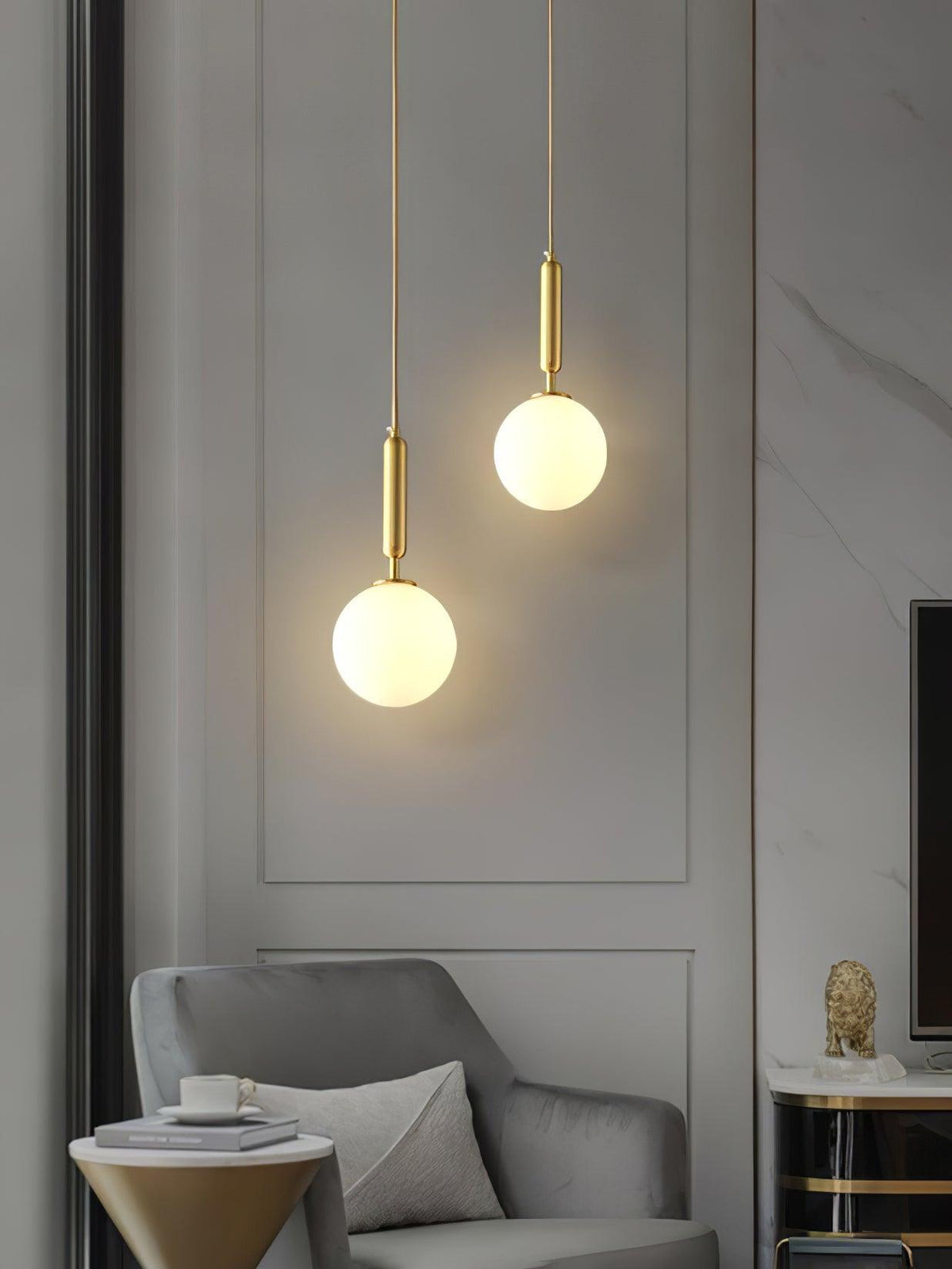 Orbita minimalistisk pendellampa i mässing