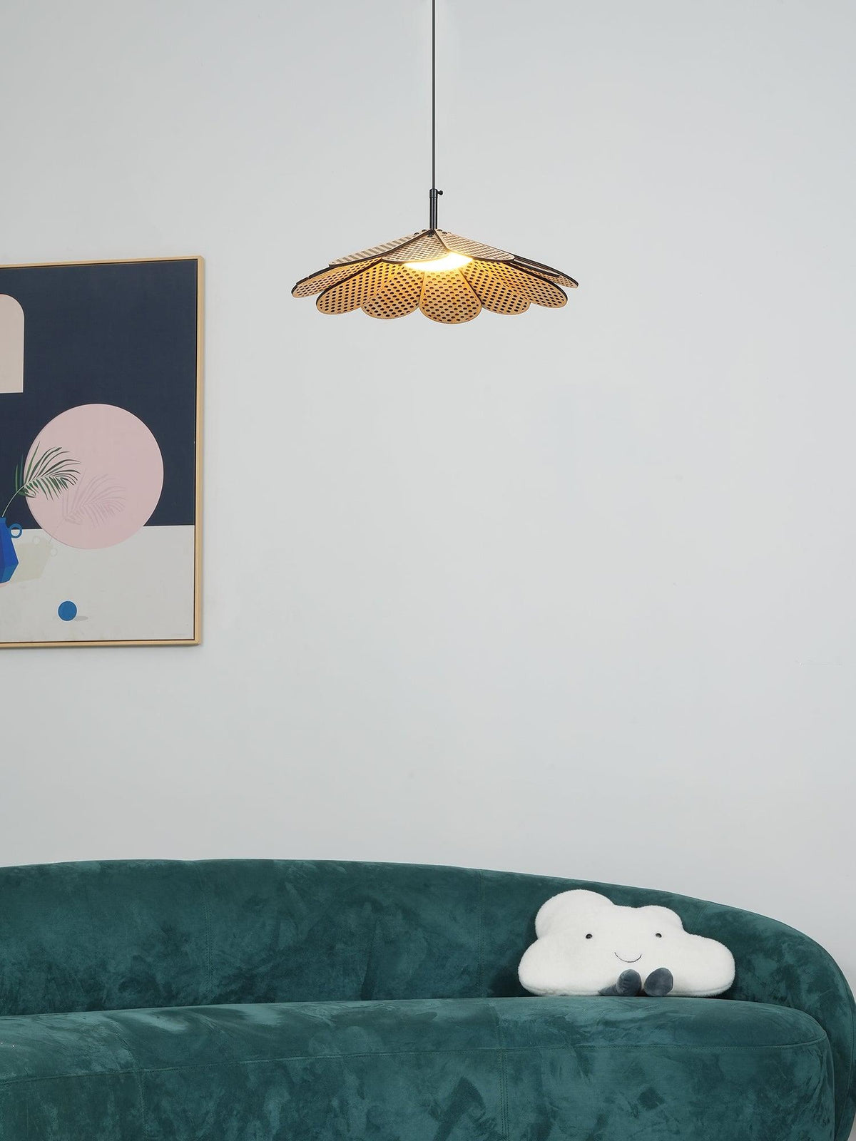 Zevarus nordisk kunstnerisk pendellampe i wabi-sabi-stil og træ