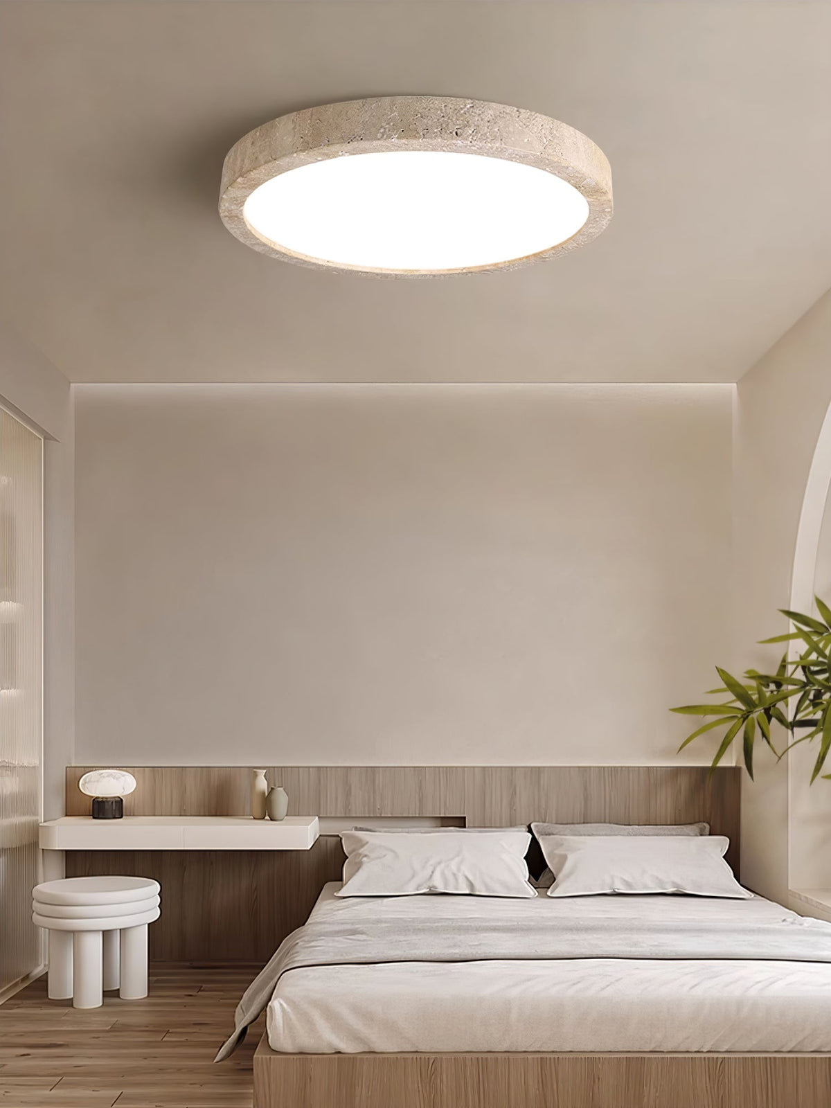 Cal minimalistisk loftslampe i travertin