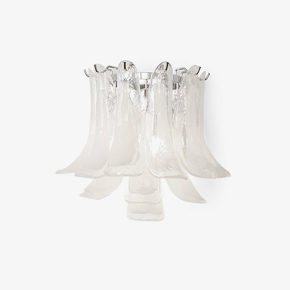 Celarelle væglampe med kronbladsformet glas i hesteskoformet minimalistisk design