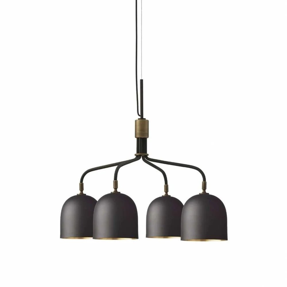 Candeeiro de teto Casorira preto e latão, industrial