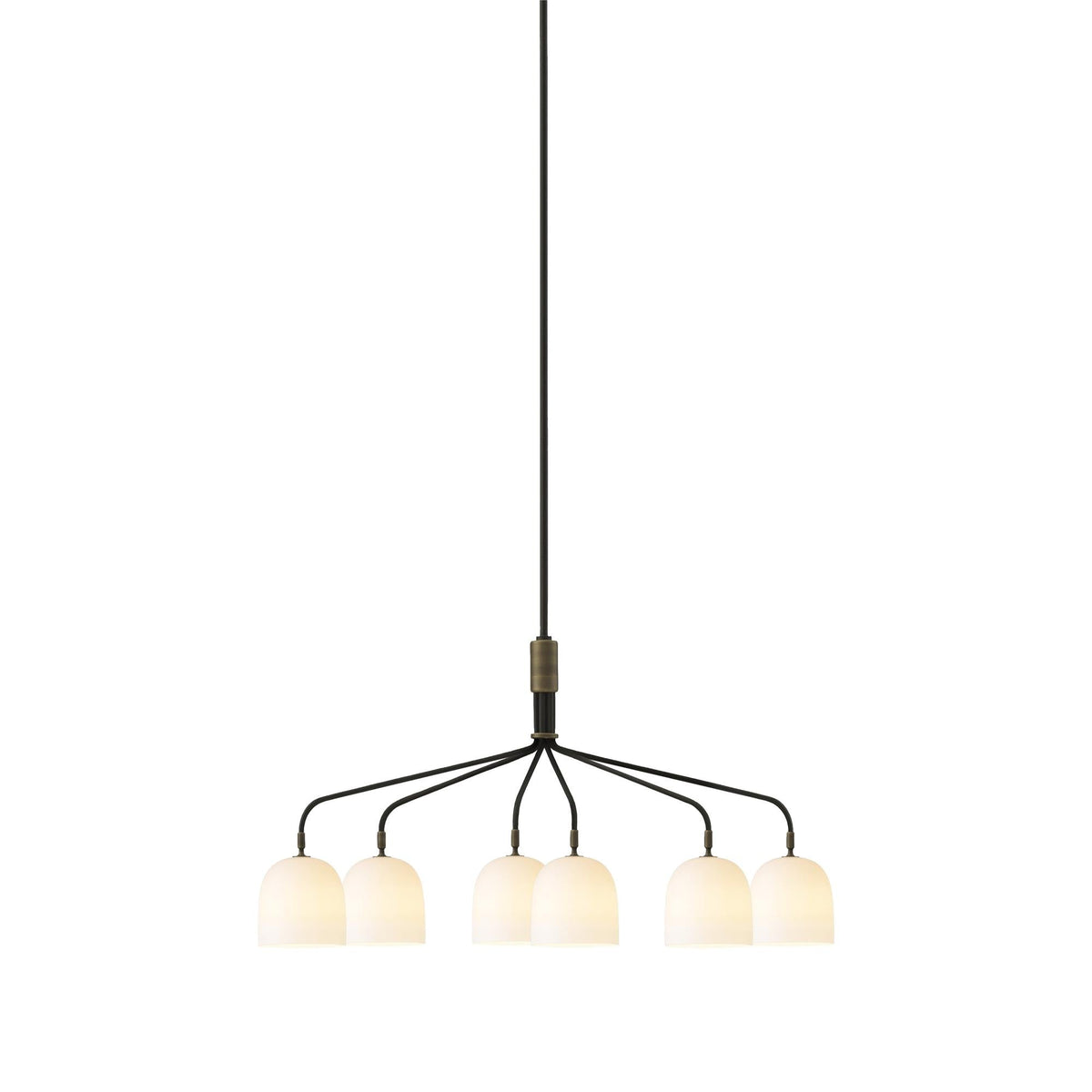 Candeeiro de teto Casorira preto e latão, industrial