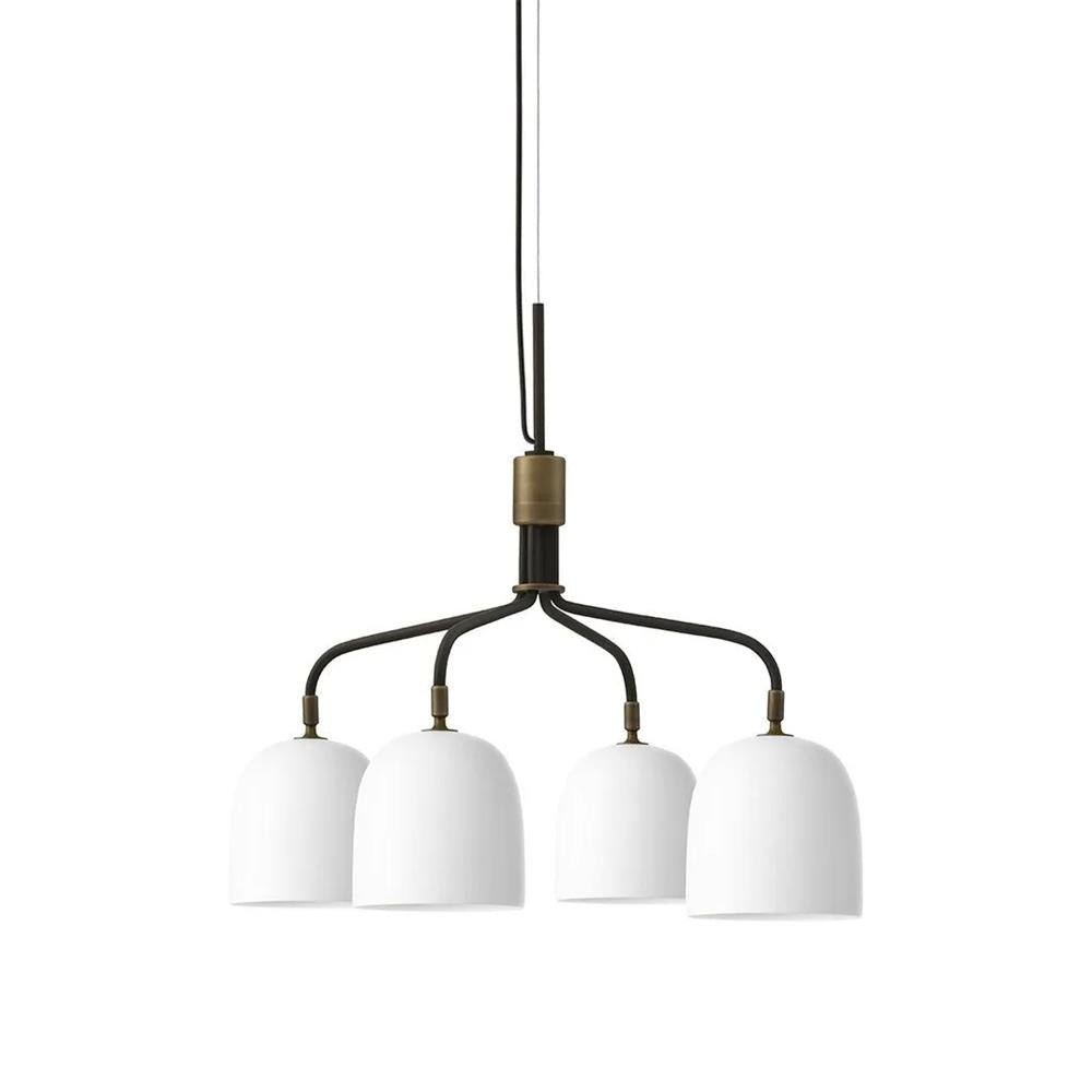 Candeeiro de teto Casorira preto e latão, industrial