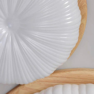 Quinn Modern Rund Blomma Trä Akryl Taklampa Sovrum Vardagsrum