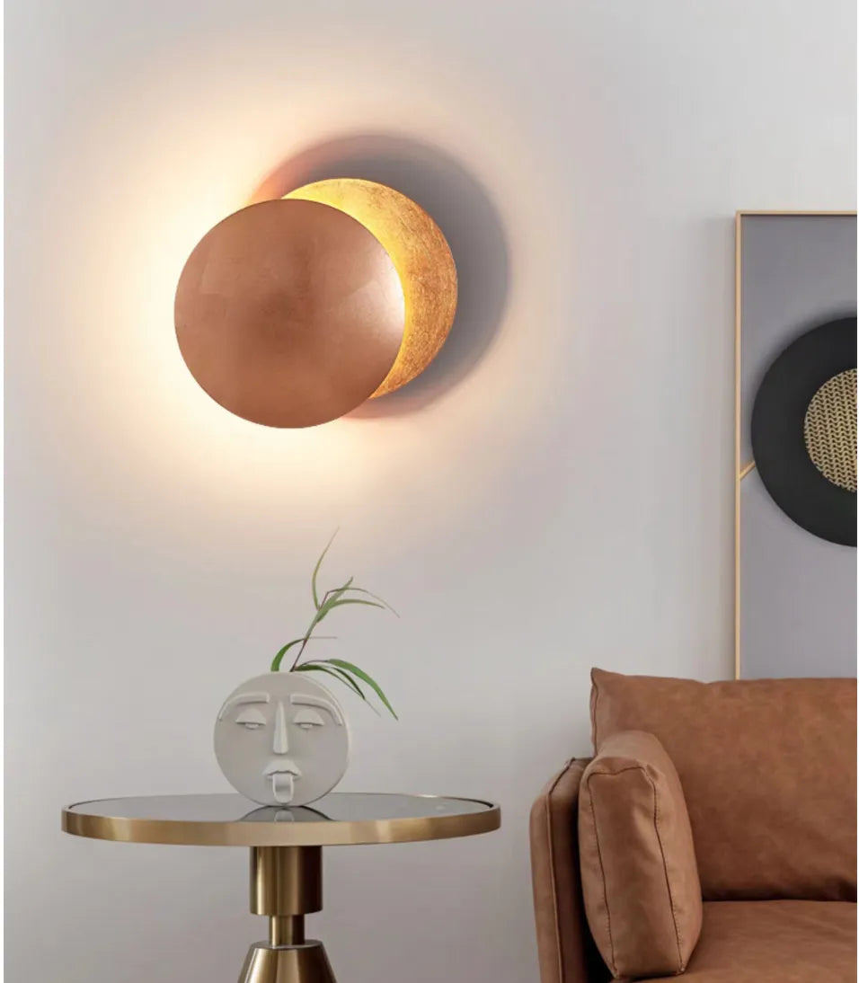 Arisha Modern Minimalist Round Moon Eclipse Wall Lamp