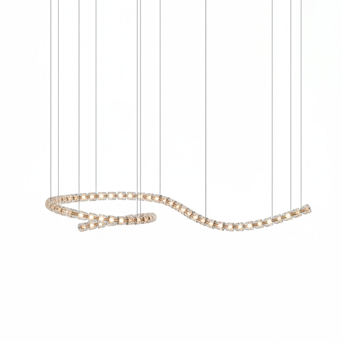 Candeeiro de teto de cristal dourado Nexus