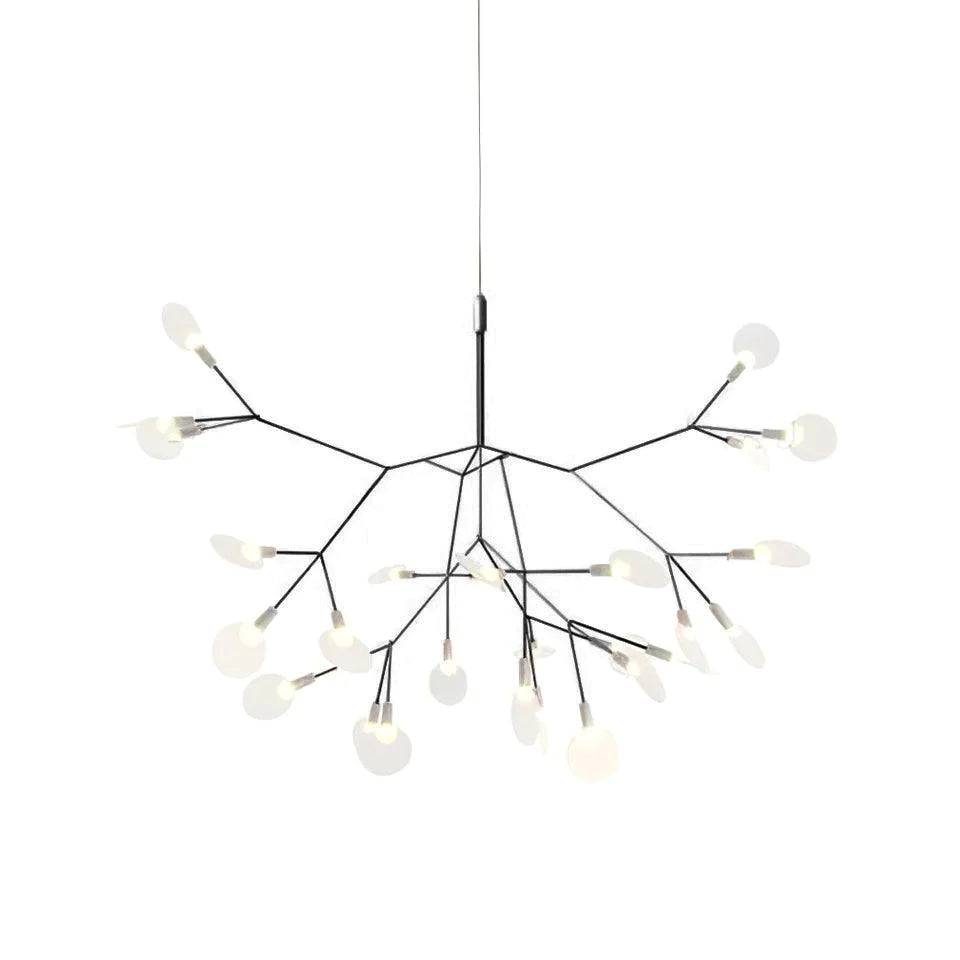 Lior unik Sputnik-ljuskrona i art déco-stil med eldflugor, vardagsrum/sovrum
