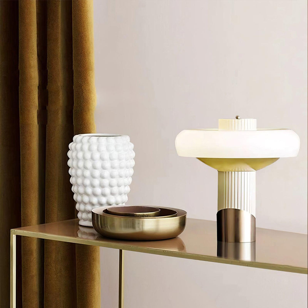 Candeeiro de mesa Velisine contemporâneo em vidro