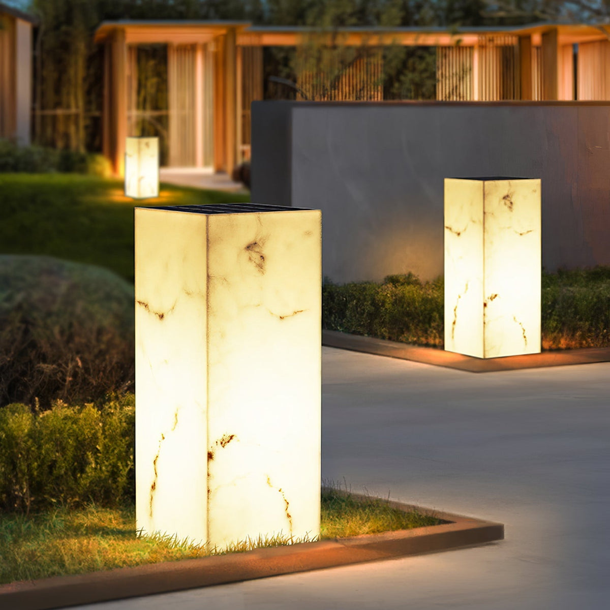 Luz exterior moderna minimalista em mármore, em cubo, Ardorion