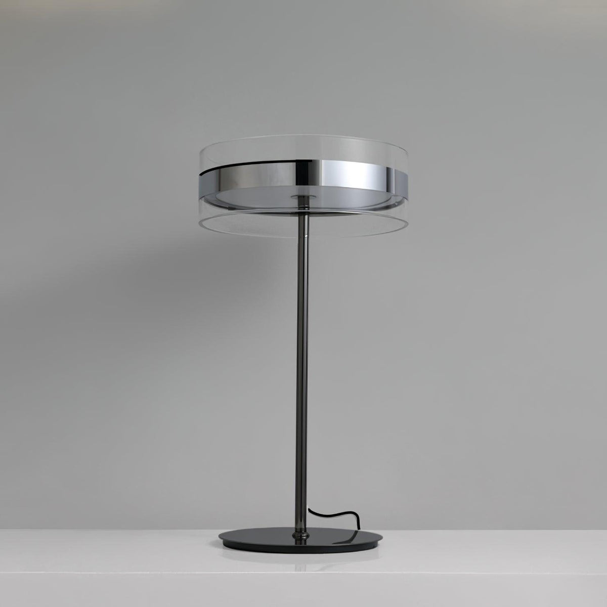 Candeeiro de mesa de vidro e cromado Lioreette