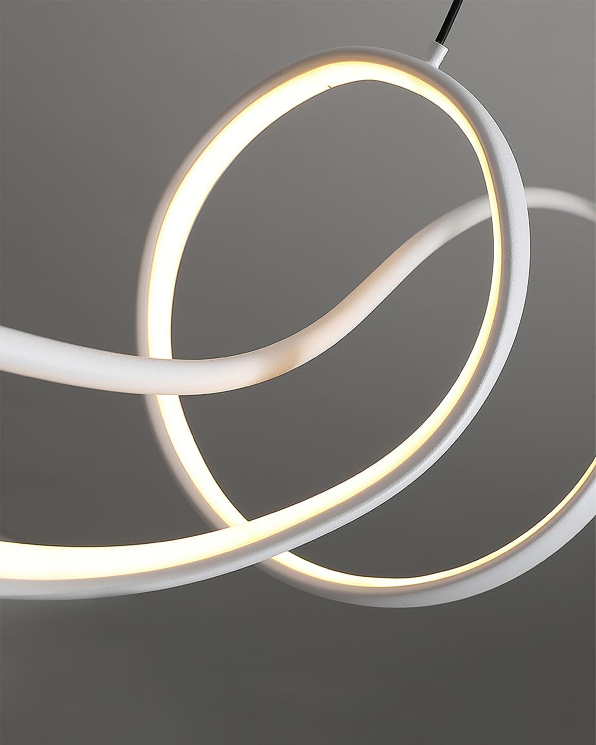 Candeeiro suspenso LED preto ondulado moderno Calelina