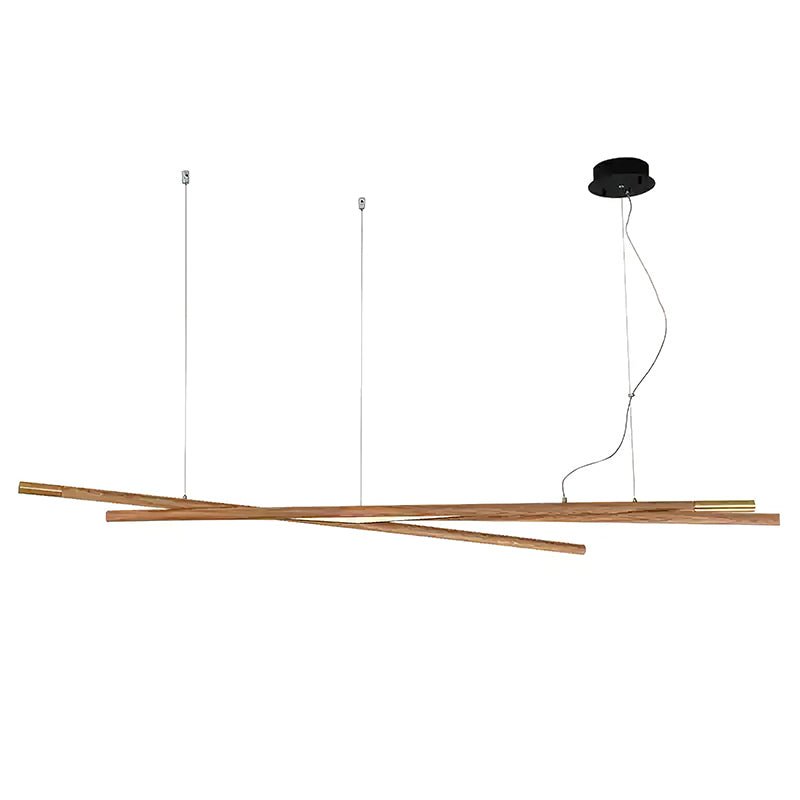 Candeeiro de teto Elvuaine de madeira linear LED