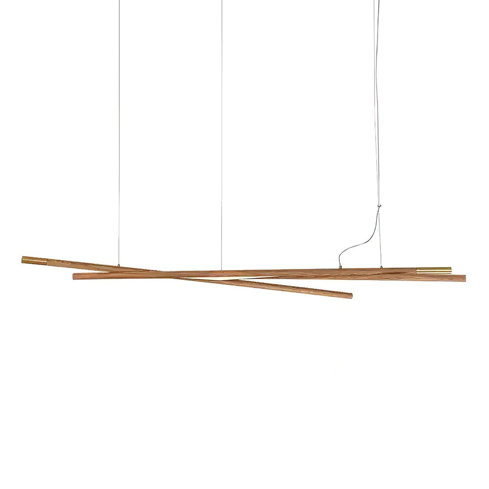 Candeeiro de teto Elvuaine de madeira linear LED
