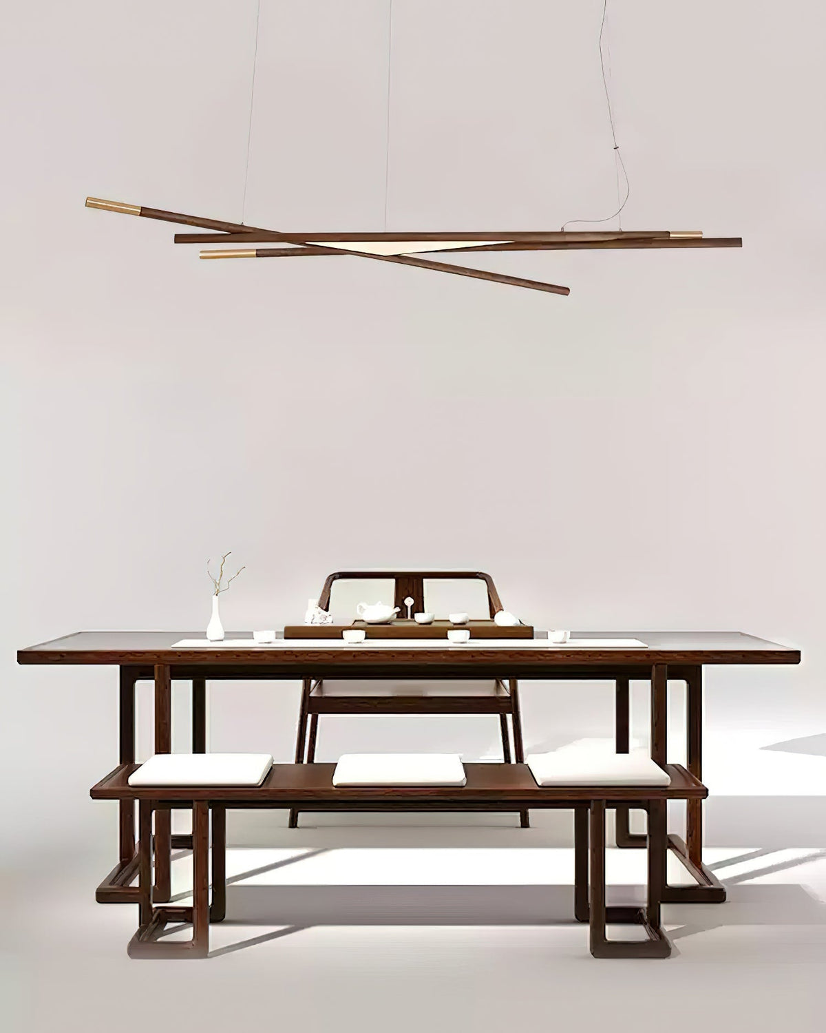 Candeeiro de teto Elvuaine de madeira linear LED