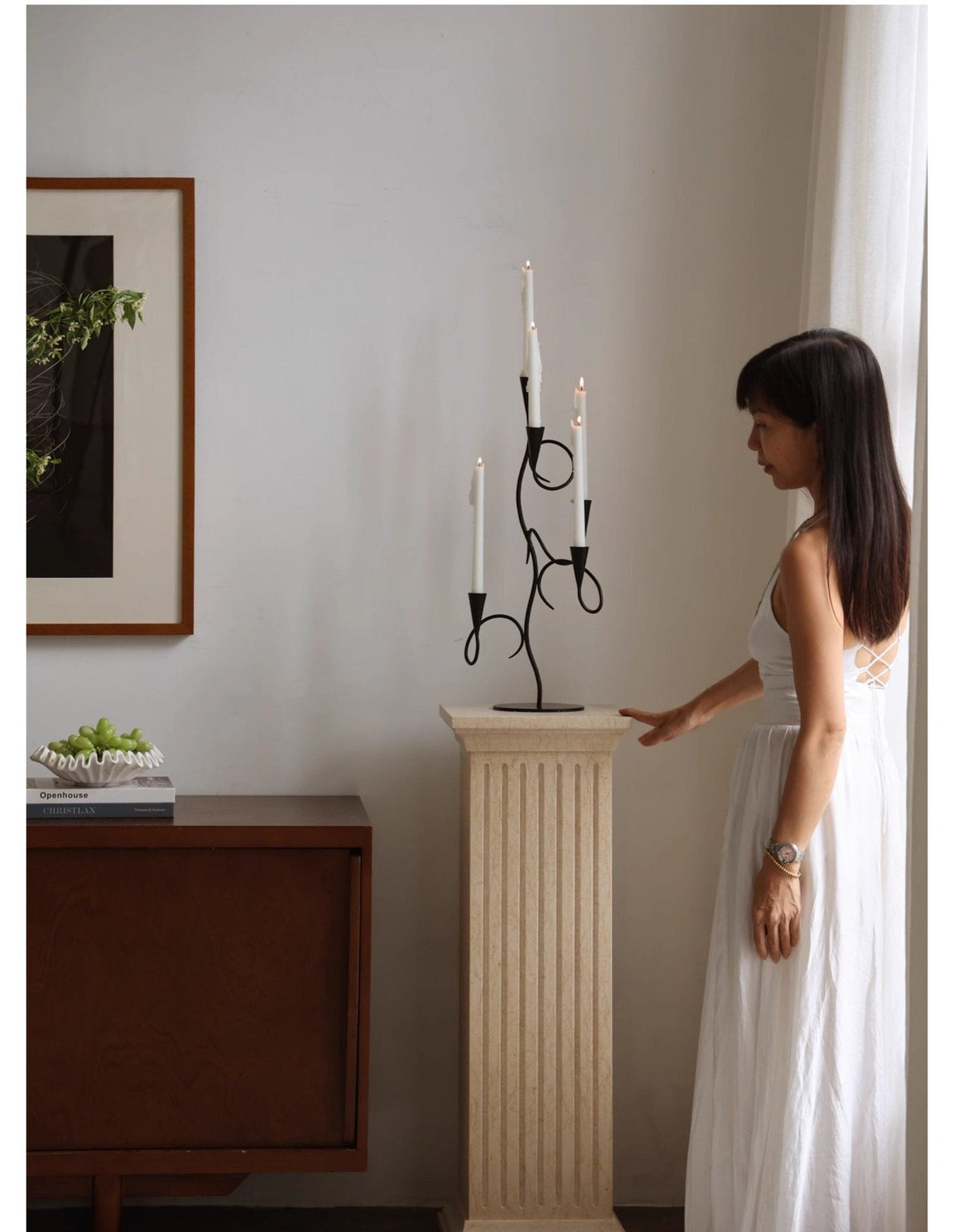 Porta-velas de ferro Orinoian Vine com vários braços