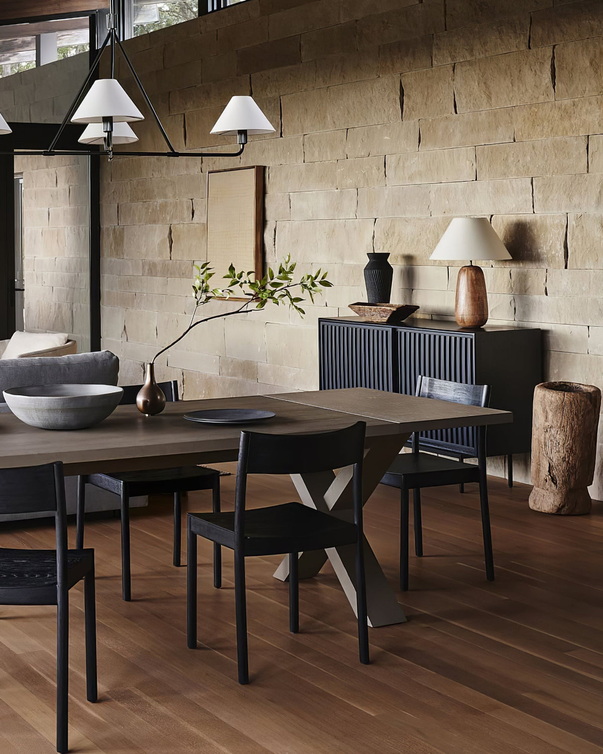 Candeeiro de mesa em madeira Lindenier