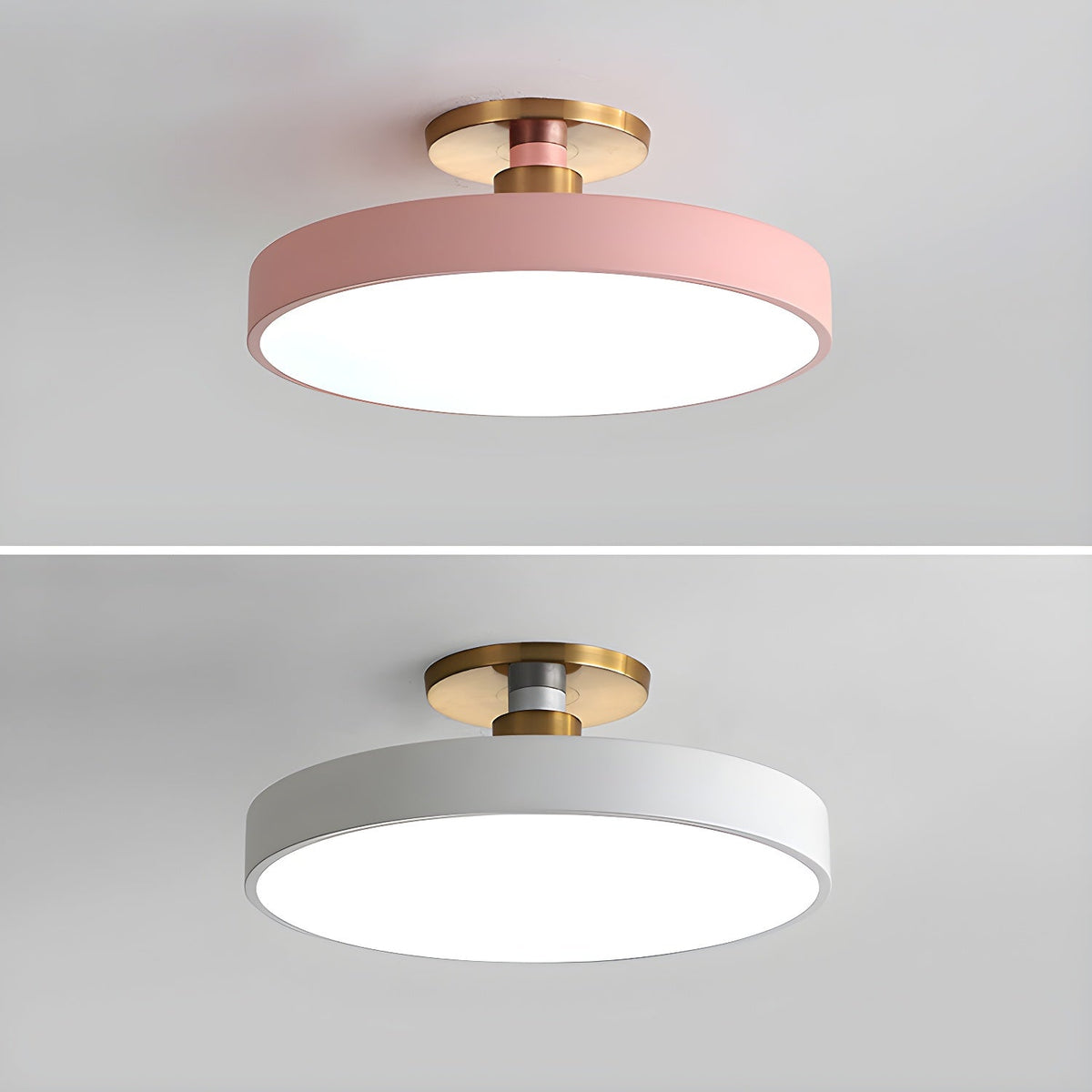 Aureiella moderne loftlampe, plan montering, sort og guld