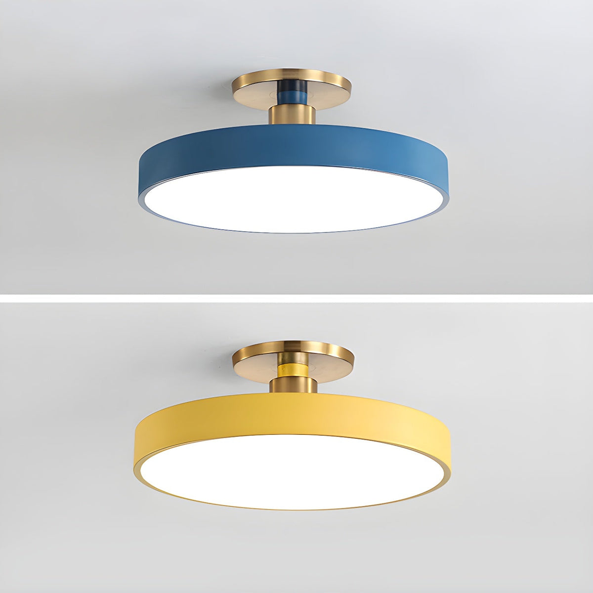 Aureiella moderne loftlampe, plan montering, sort og guld